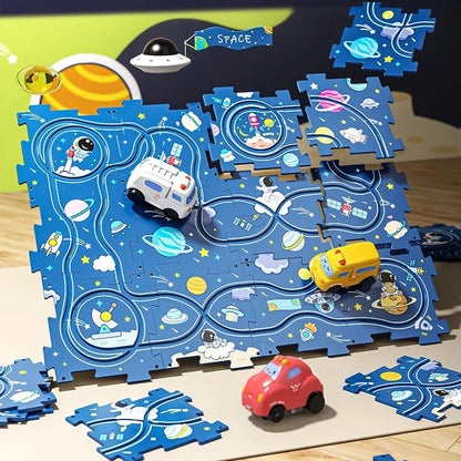 🚗Summer Hot Sales - 49% OFF🔥Children's Educational Puzzle Track Car Play Set🧩