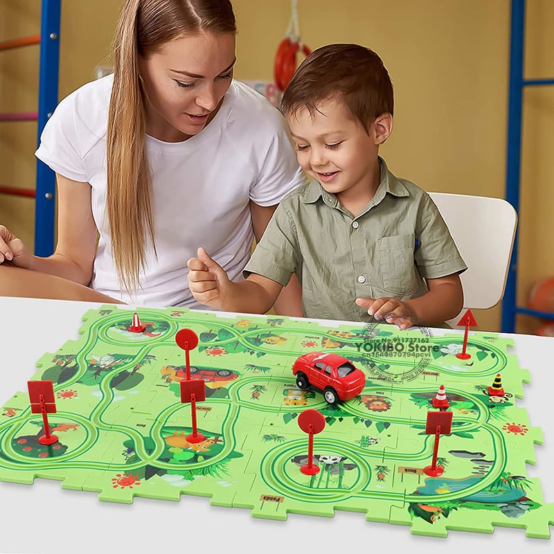 🚗Summer Hot Sales - 49% OFF🔥Children's Educational Puzzle Track Car Play Set🧩