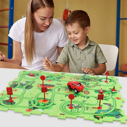 🚗Summer Hot Sales - 49% OFF🔥Children's Educational Puzzle Track Car Play Set🧩