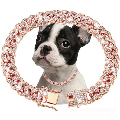 Luxury Diamond Cuban Chain Pet Collar