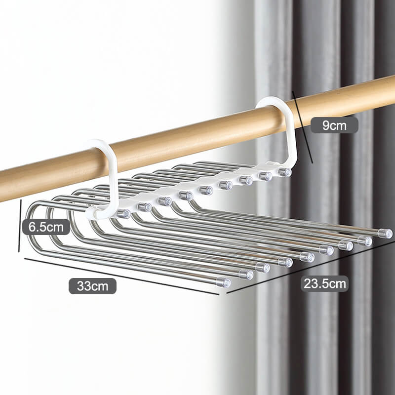 Multi layer zipper magic pants rack