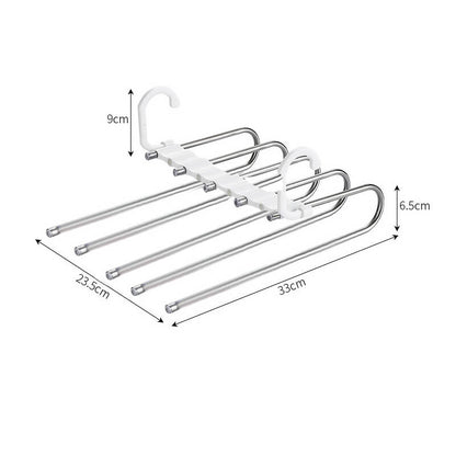 Multi layer zipper magic pants rack