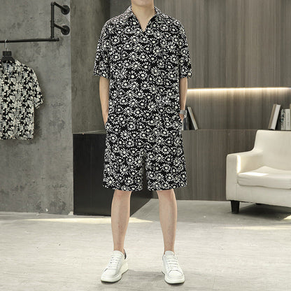 Men's Fashion Comfortable Short Sleeve Top & Shorts Two Piece Set