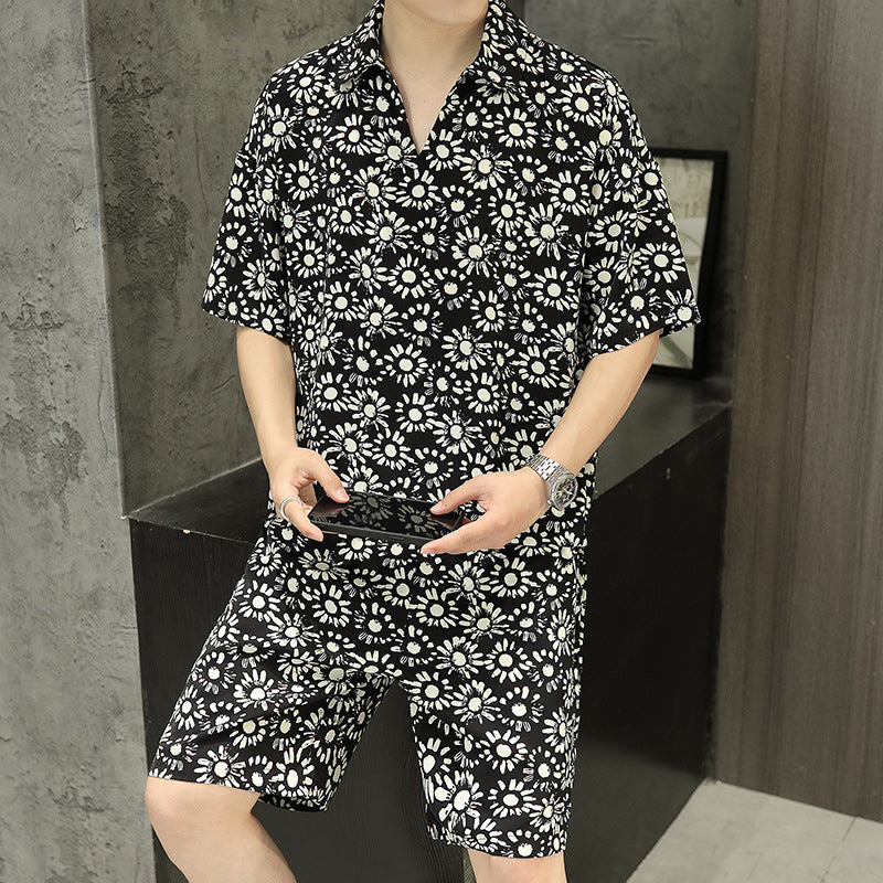 Men's Fashion Comfortable Short Sleeve Top & Shorts Two Piece Set