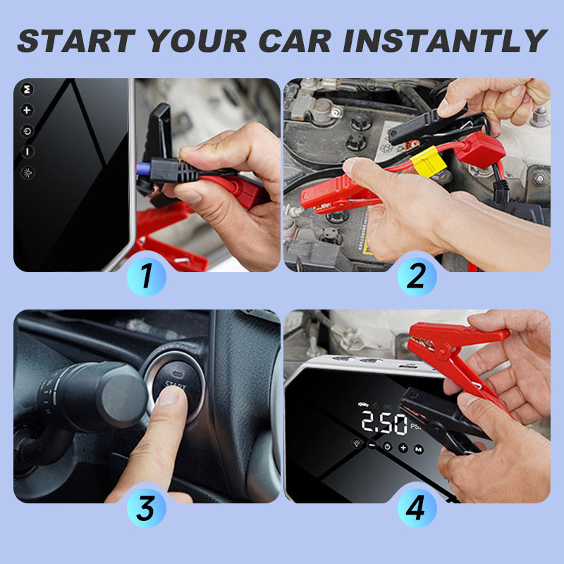 All-in-One Car Emergency Starting Power Supply & Inflatable Pump Set