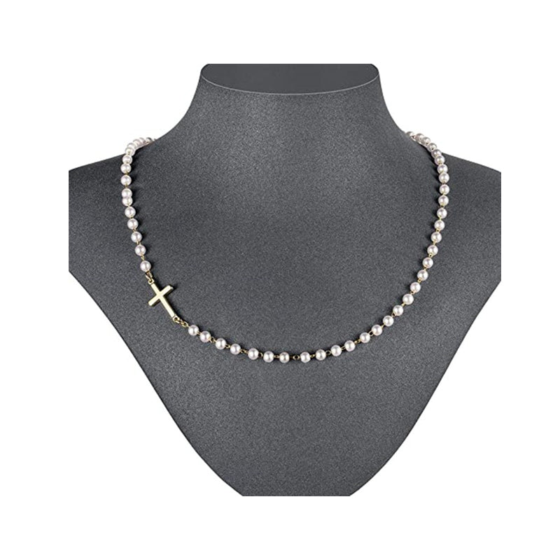 💥Women’s Elegant Cross Synthetic Pearl Necklace