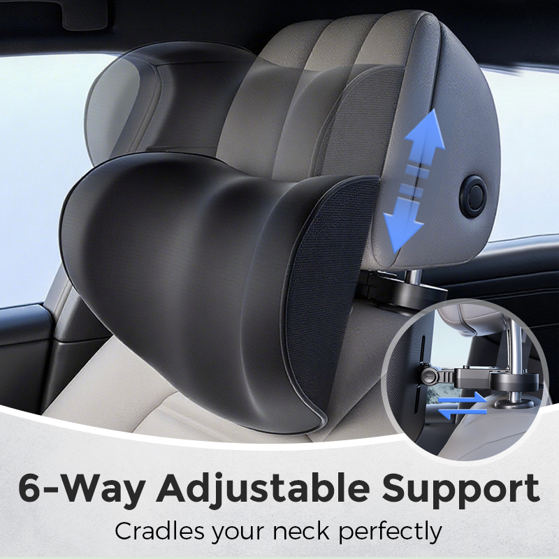 Adjustable U-Shaped Car Headrest Pillow