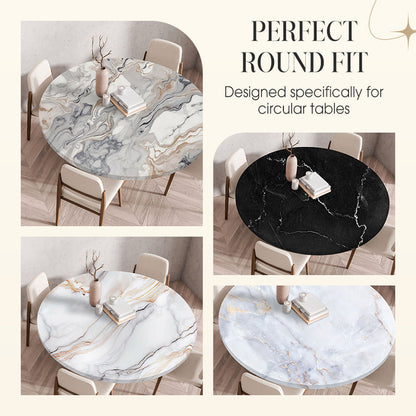 Elastic Edge Waterproof Round Tablecloth