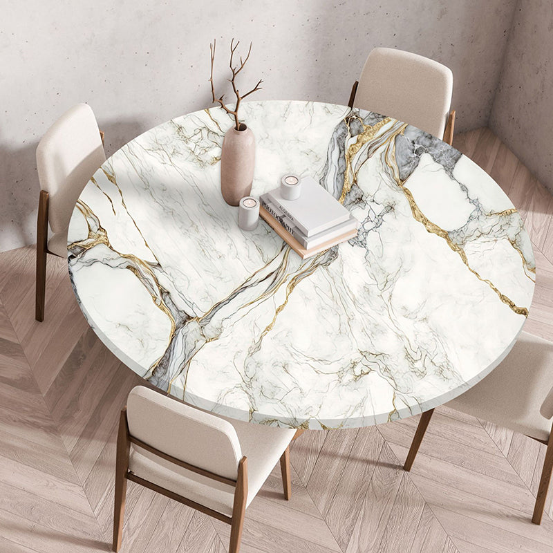 Elastic Edge Waterproof Round Tablecloth