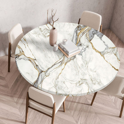 Elastic Edge Waterproof Round Tablecloth