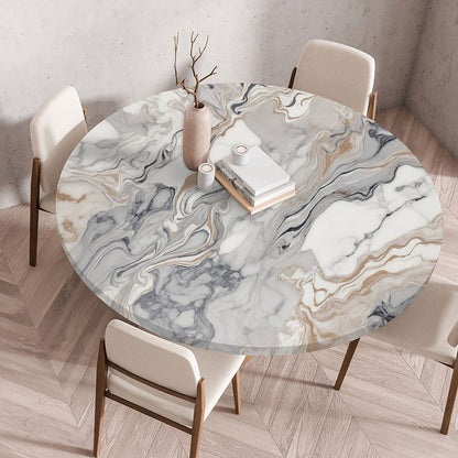 Elastic Edge Waterproof Round Tablecloth