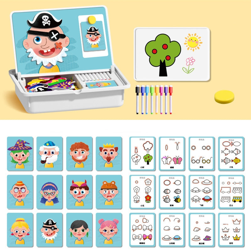 🎁Last Day 49% OFF😍Magnetic Puzzles Face Dress Up Travel Game Double Side Preschool Educational Learning Toy for Kids