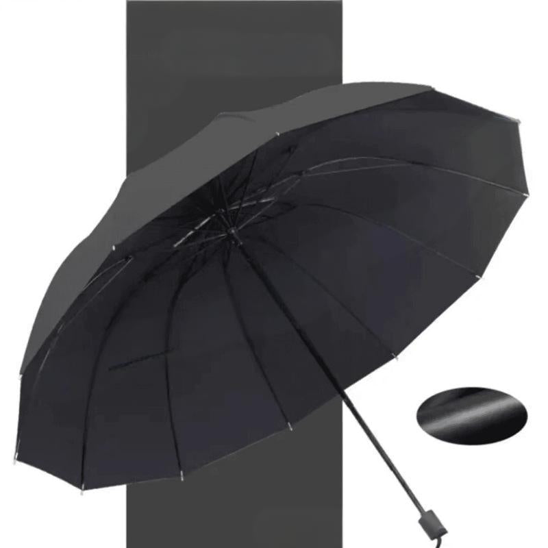 Large folding umbrella with 12 windproof ribs